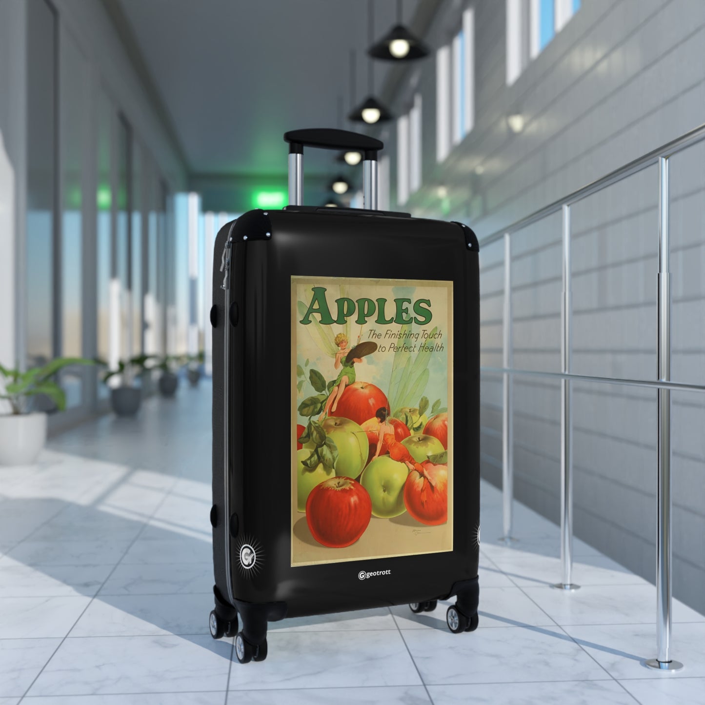 Apples The Finishing Touch To Perfect Health Vintage Posters Retro Ad Luggage Bag Rolling Suitcase Spinner