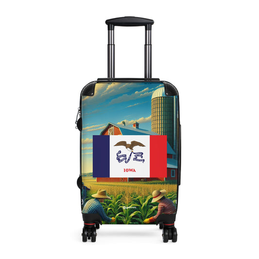 Iowa Usa State Flags Luggage Bag Rolling Suitcase Spinner