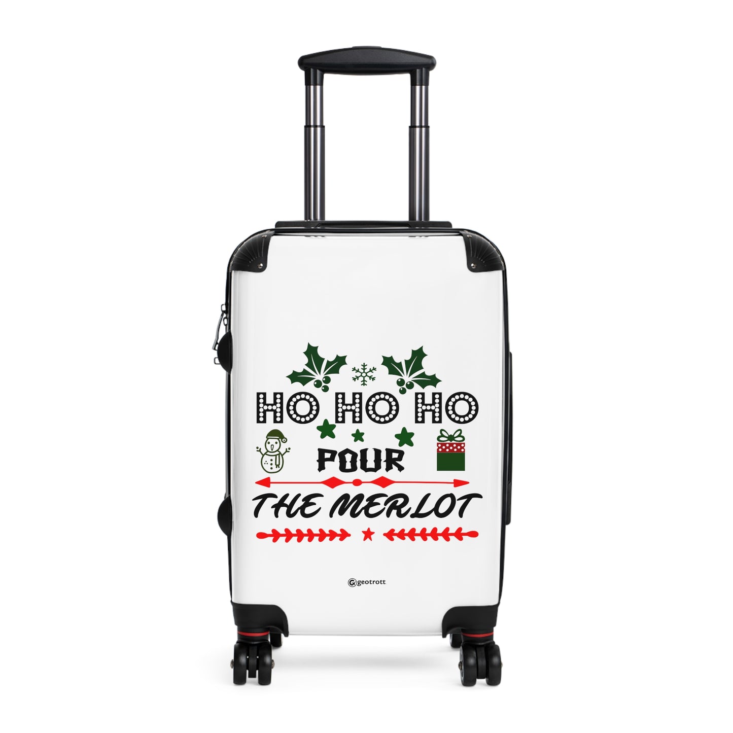 Christmas Season Ho Ho Ho Pour the Merlot Luggage Bag Rolling Suitcase Spinner