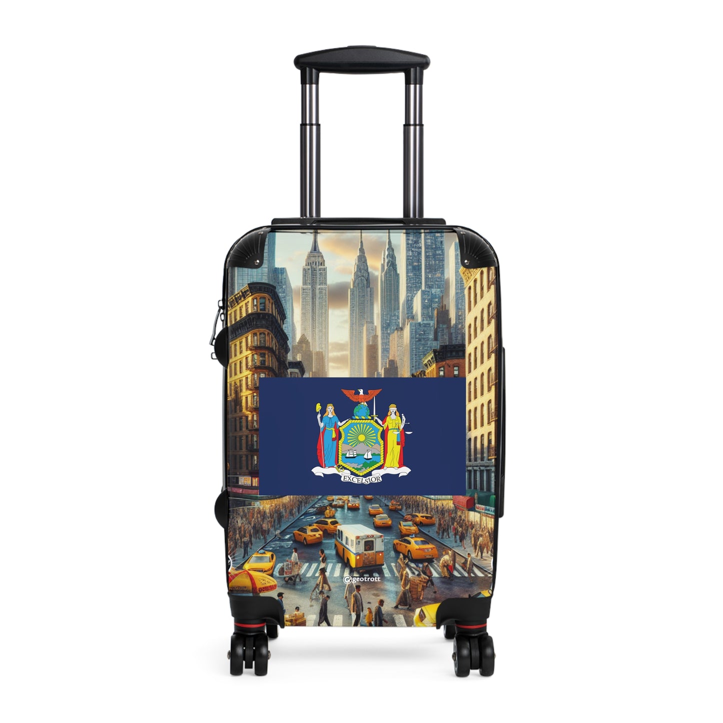 New York USA STATE FLAGS Luggage Bag Rolling Suitcase Spinner