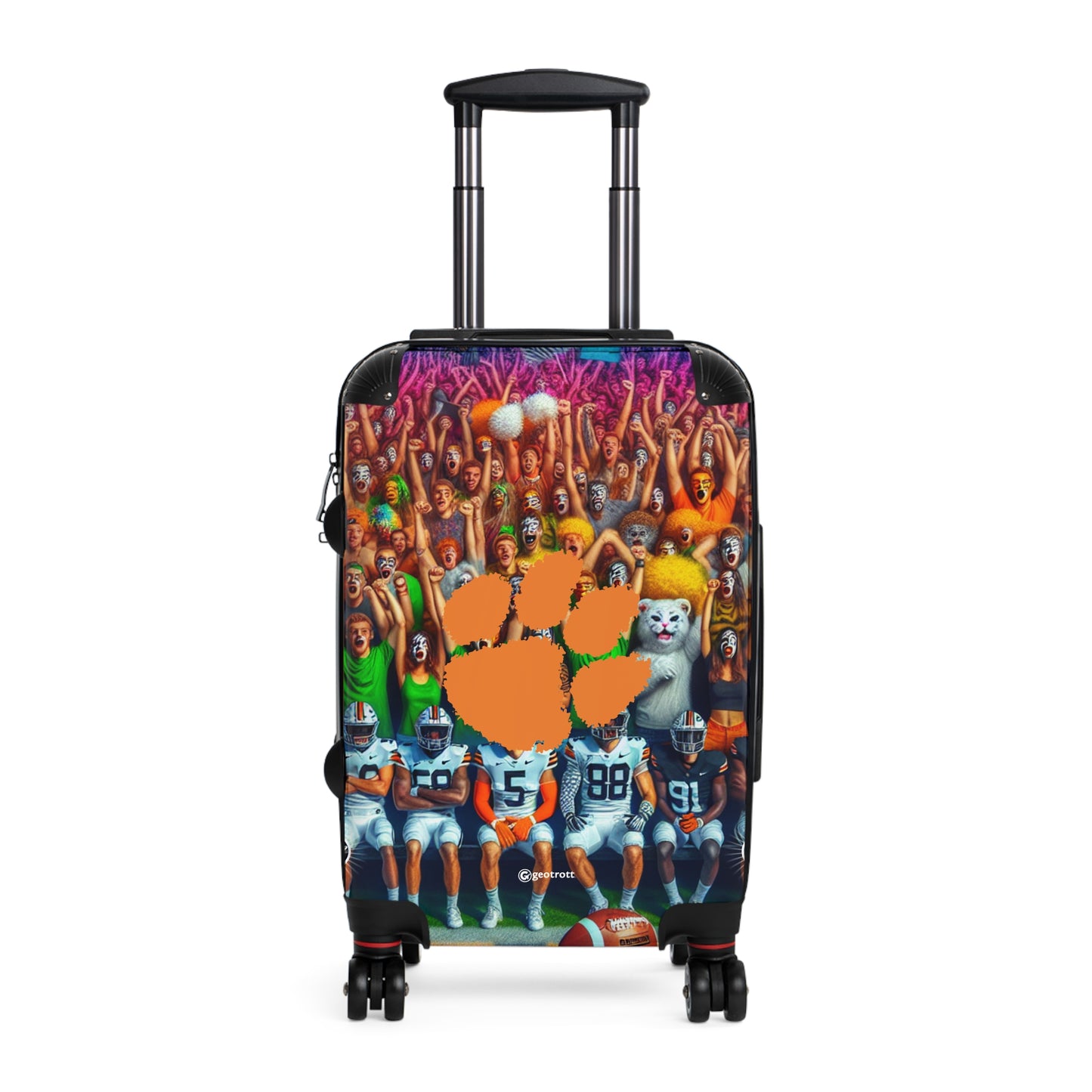 Clemson Tigers Football Team University College Teams Luggage Bag Rolling Suitcase Spinner