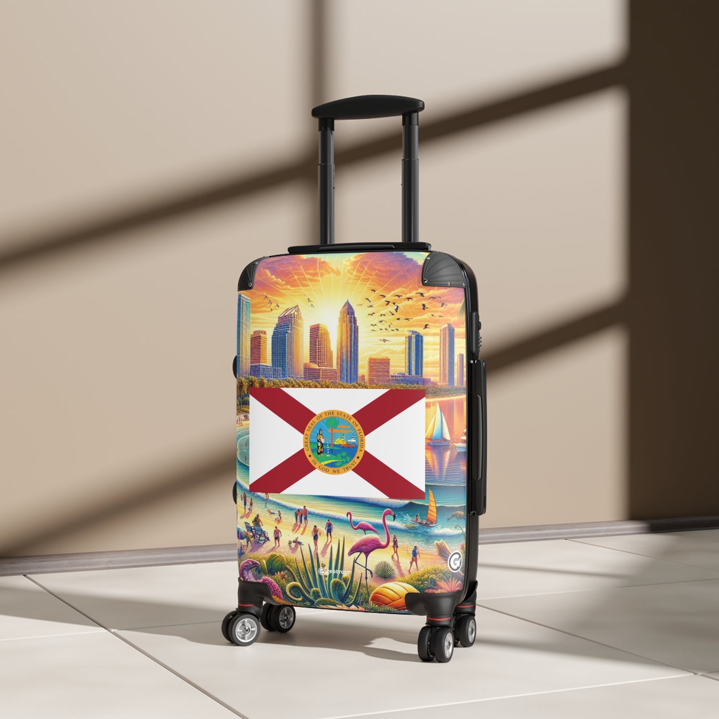 Florida Usa State Flags Luggage Bag Rolling Suitcase Spinner