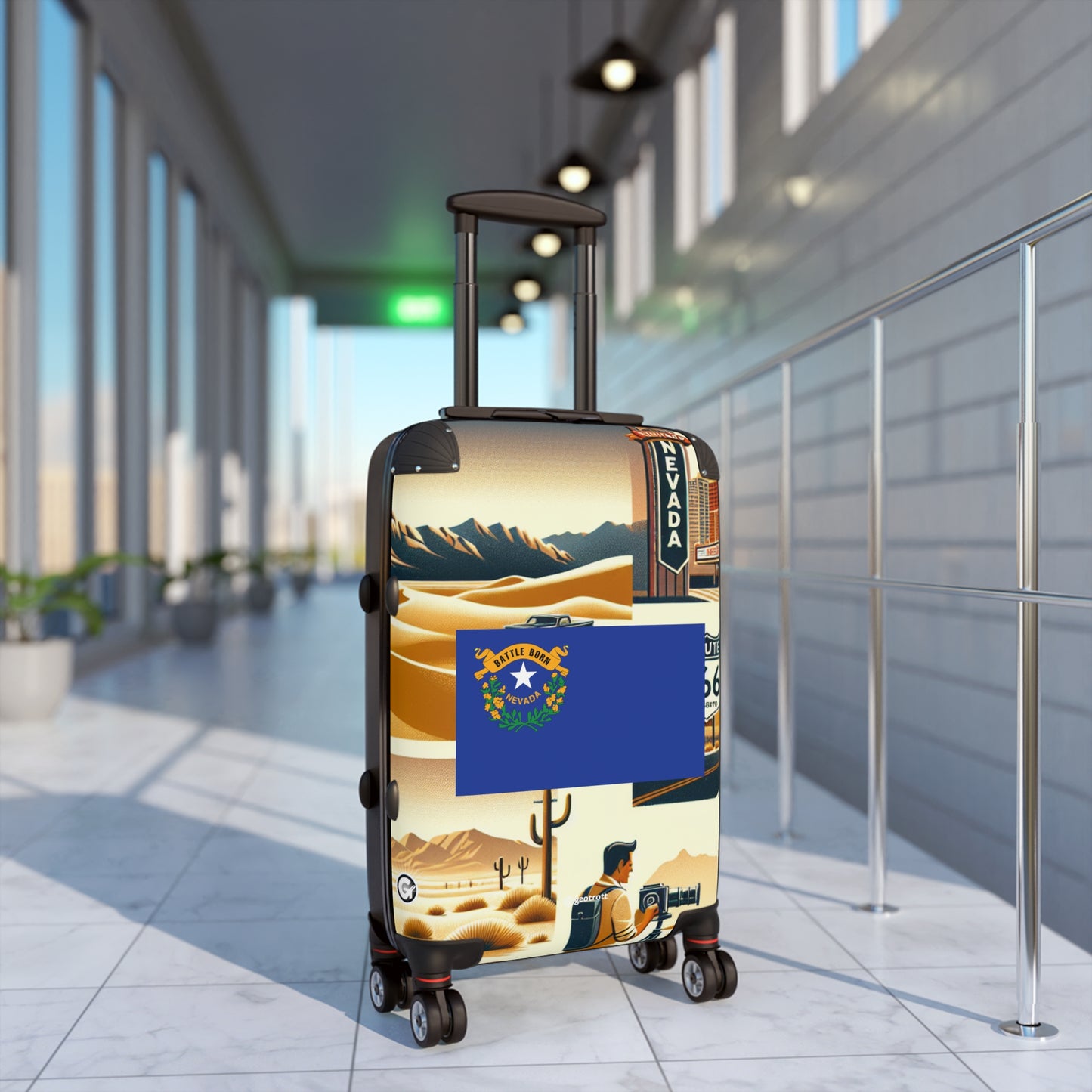 Nevada Usa State Flags Luggage Bag Rolling Suitcase Spinner