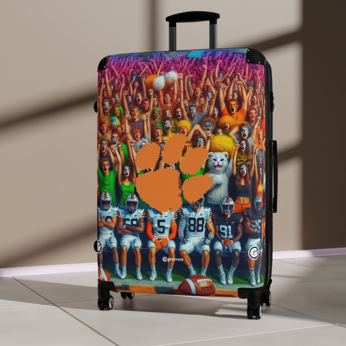 Clemson Tigers Football Team University College Teams Luggage Bag Rolling Suitcase Spinner