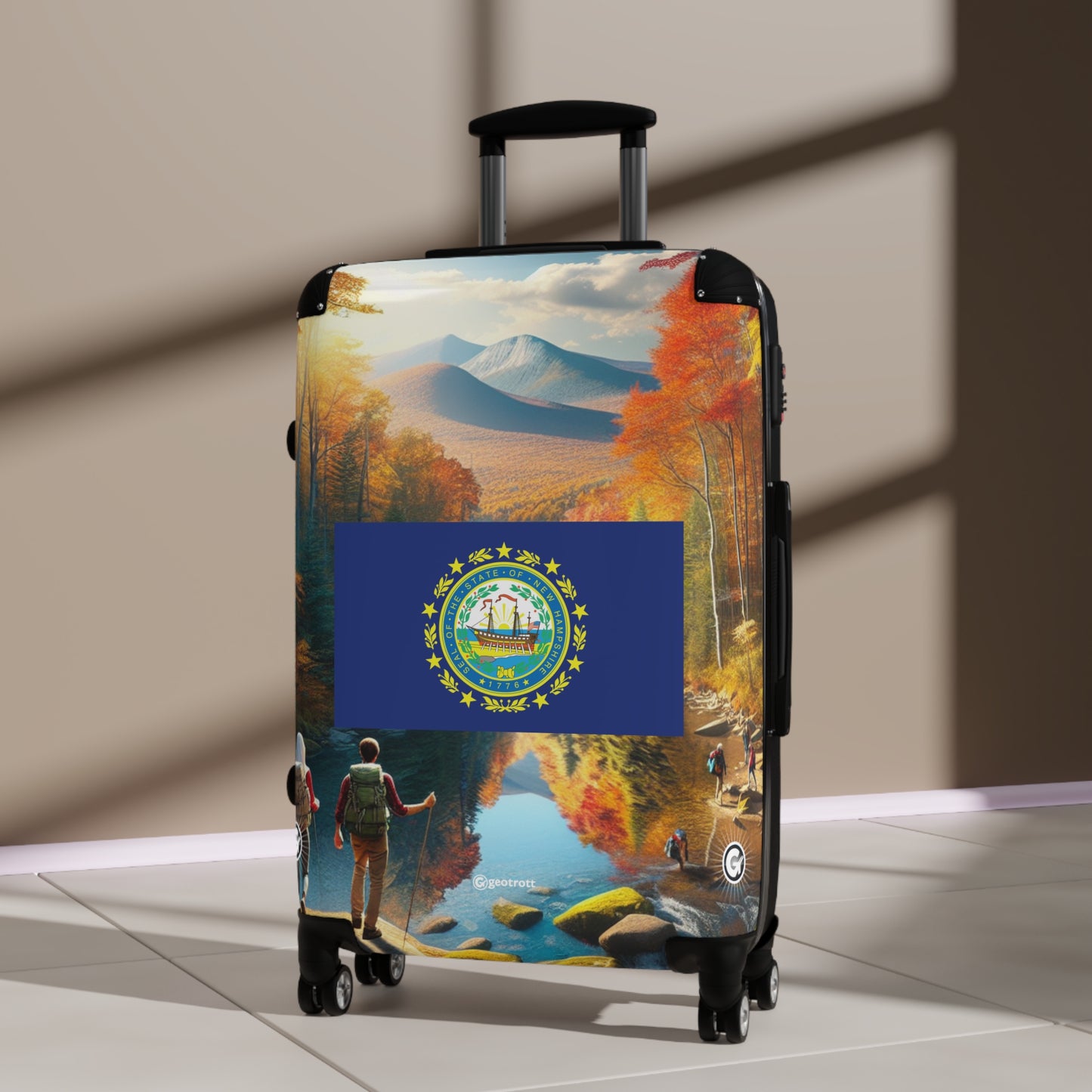 New Hampshire Usa State Flags Luggage Bag Rolling Suitcase Spinner