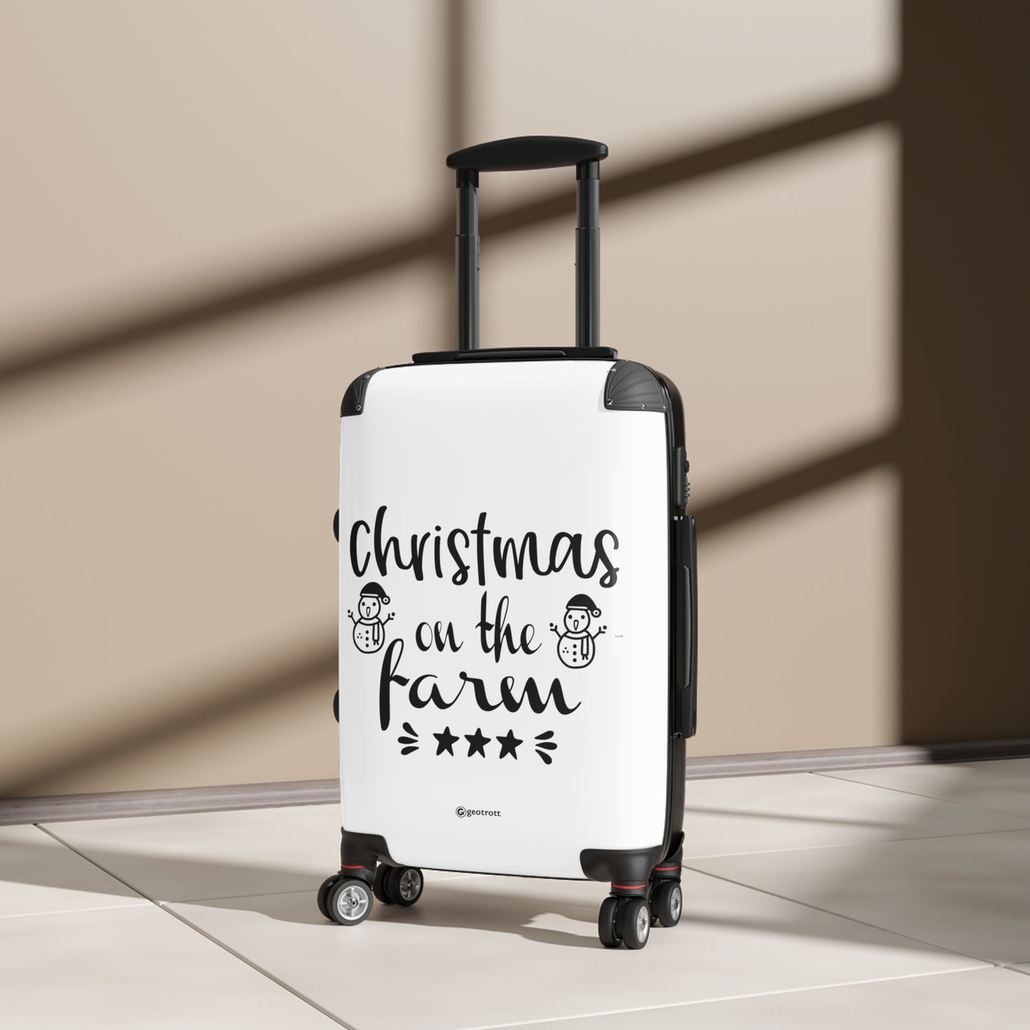 Christmas Season Christmas On The Farm Luggage Bag Rolling Suitcase Spinner