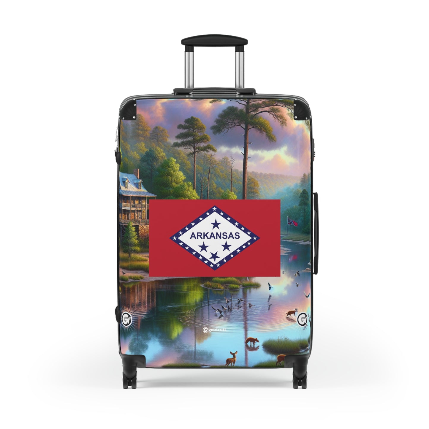 Arkansas Usa State Flags Luggage Bag Rolling Suitcase Spinner