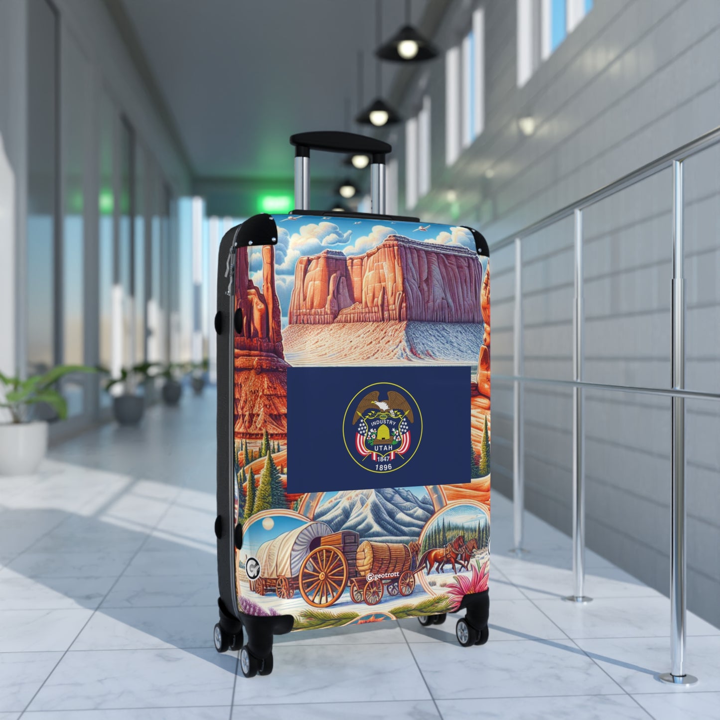 Utah USA STATE FLAGS Luggage Bag Rolling Suitcase Spinner