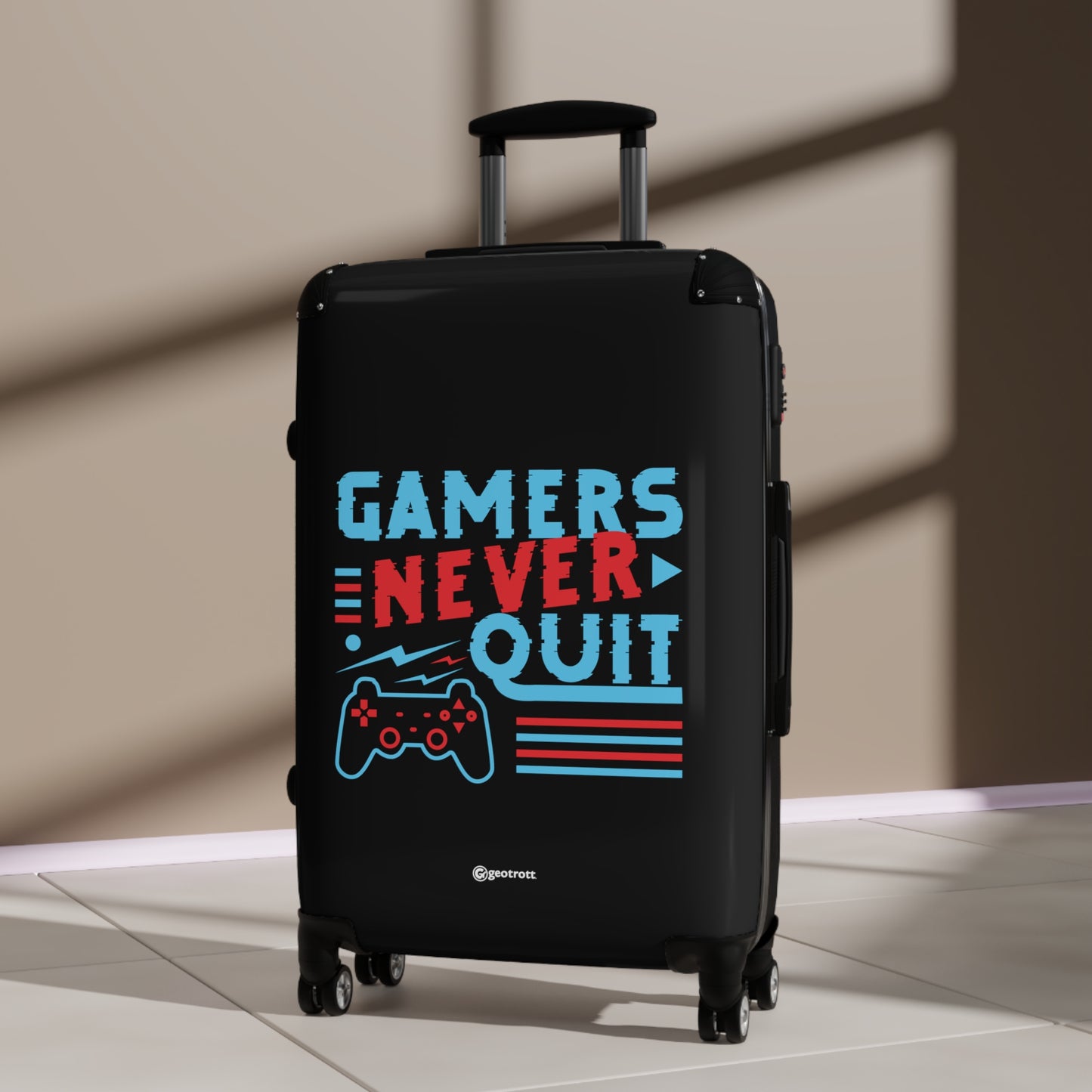 Gamers Never Quit 4 Gamer Gaming Suitcase