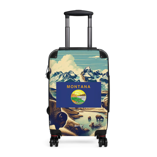 Montana Usa State Flags Luggage Bag Rolling Suitcase Spinner