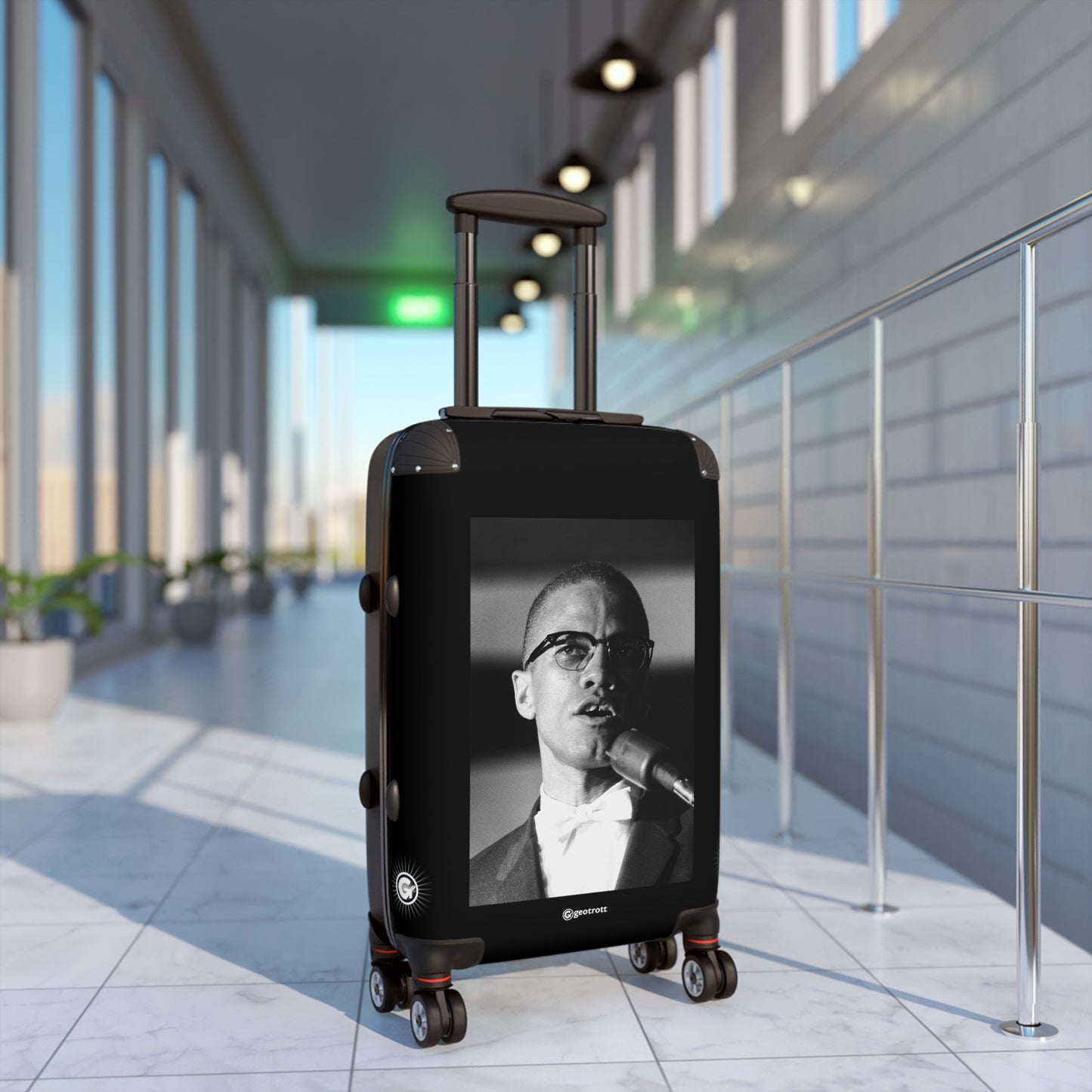 Malcolm X African American Revolutionary 20Th Century Photos Luggage Bag Rolling Suitcase Spinner