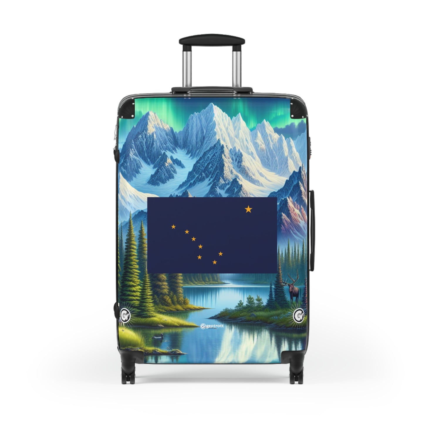 Alaska Usa State Flags Template Luggage Bag Rolling Suitcase Spinner