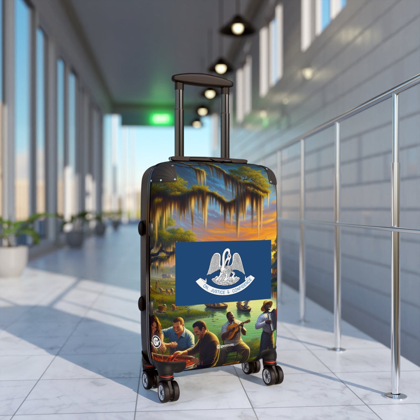 Louisiana Usa State Flags Luggage Bag Rolling Suitcase Spinner