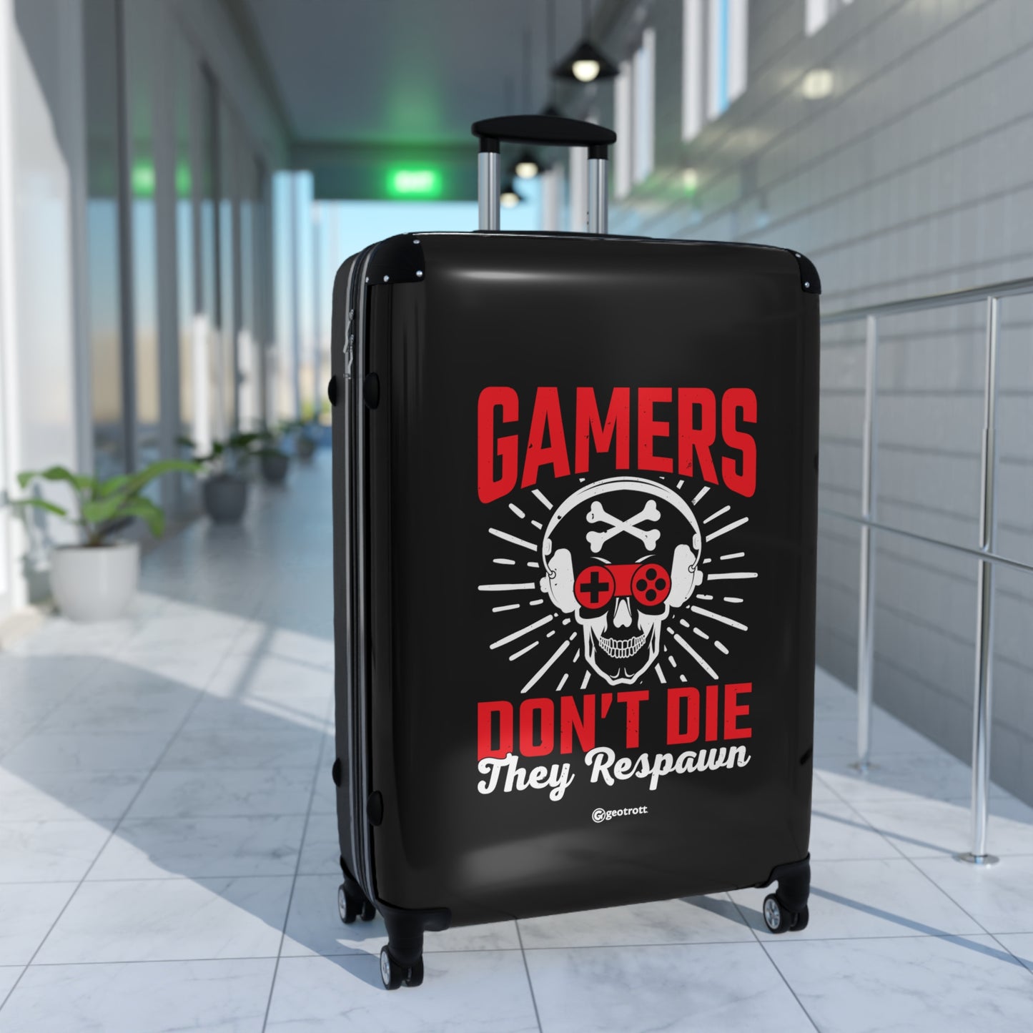 Gamers don't die they Respawn Gamer Gaming Suitcase-Bags-Geotrott