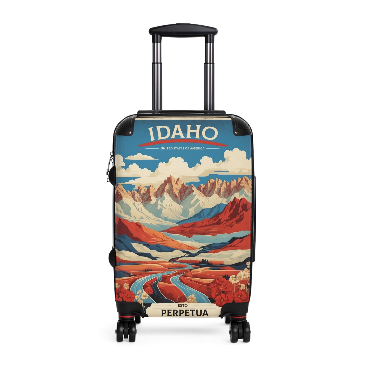 Idaho'S Majestic Wilderness: Vintage Travel Poster Art, Mountain Landscape With Rivers And Wildflowers Vintage Travel Poster
