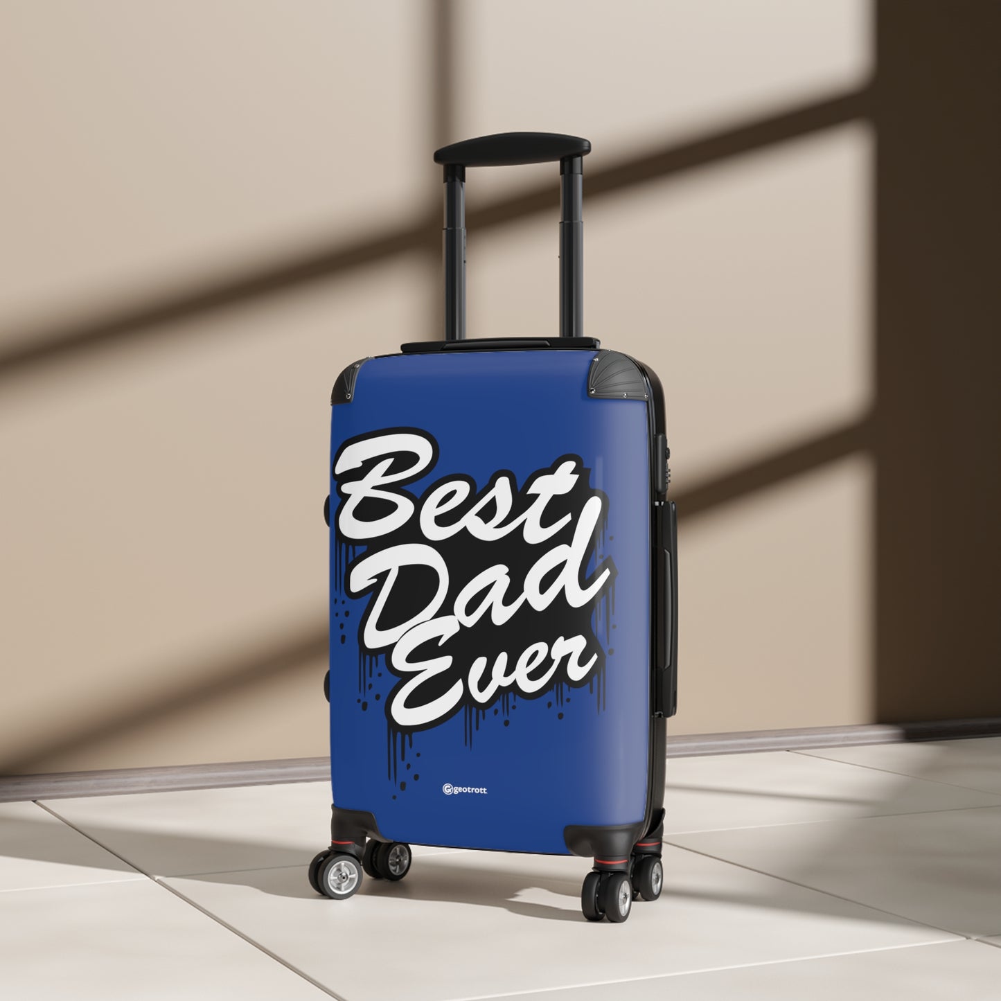 Best Dad Ever Blue Emotive Inspirational Fathers Day Luggage Bag Rolling Suitcase Spinner