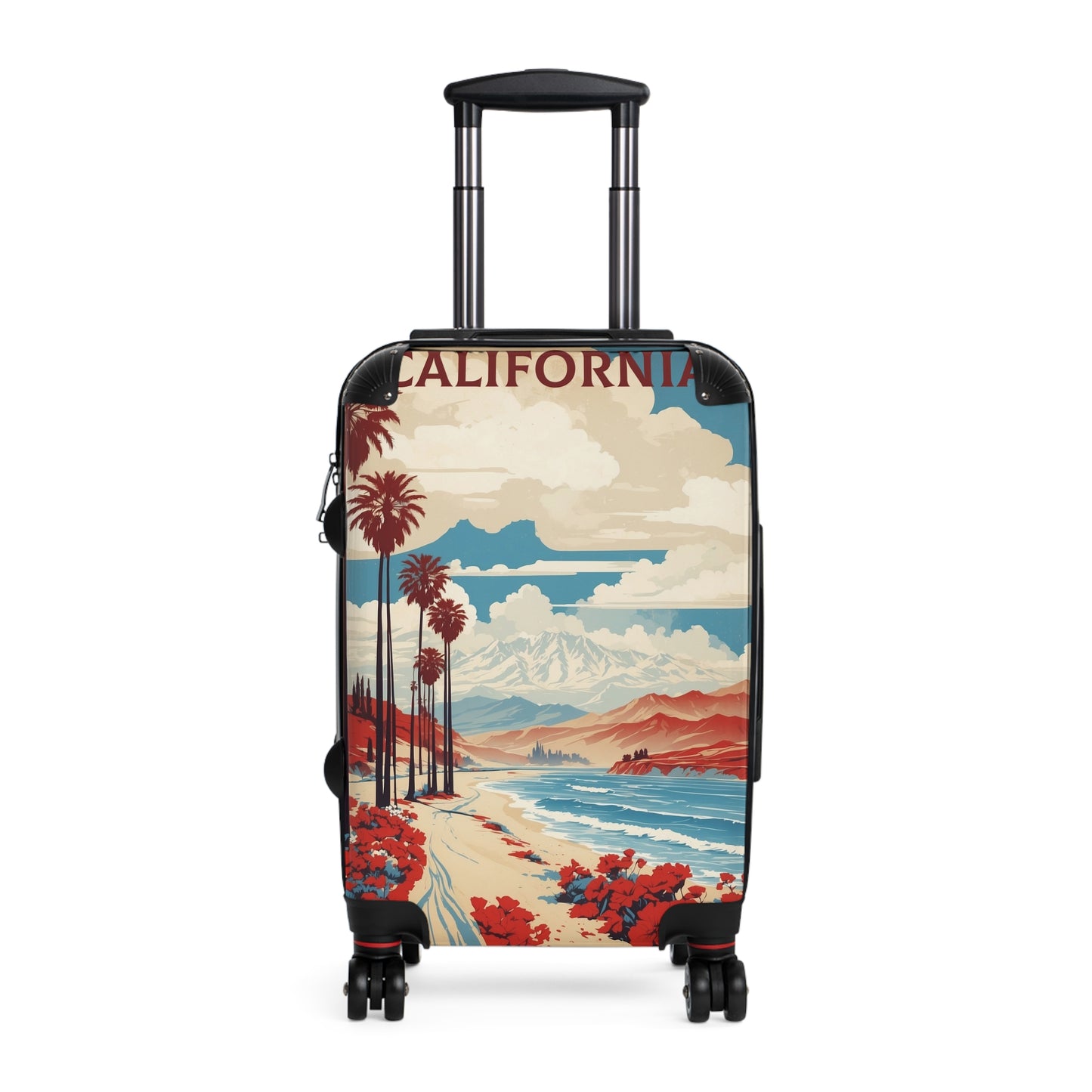 California Dreams: Vintage Travel Poster, Coastal Mountain Landscape Vintage Travel Poster