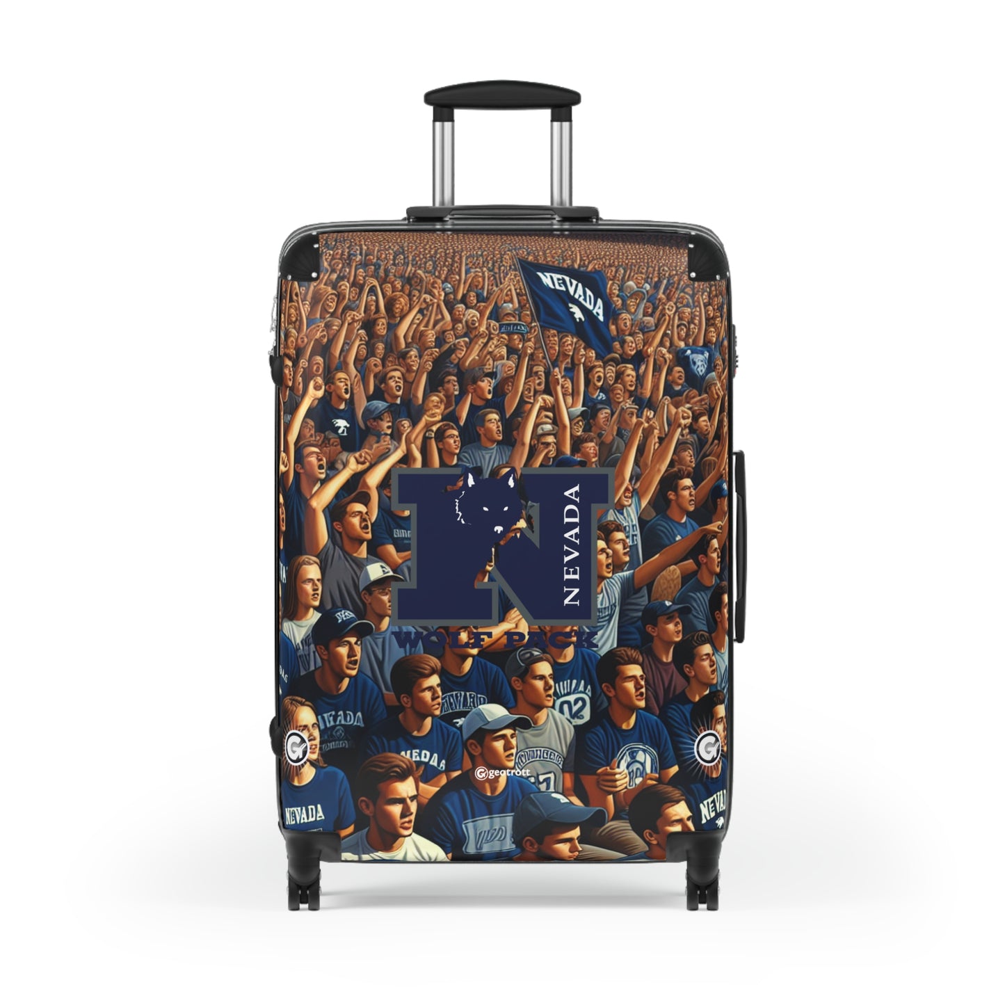 University Of Nevada Wolf Pack College Football Team Luggage Bag Rolling Suitcase Spinner