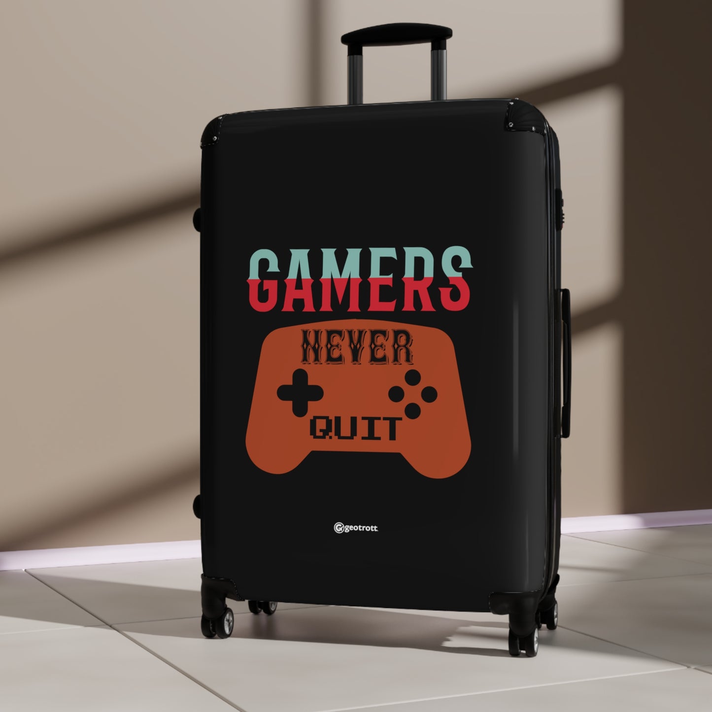 Gamers Never Quit 2 Gamer Gaming Suitcase-Bags-Geotrott