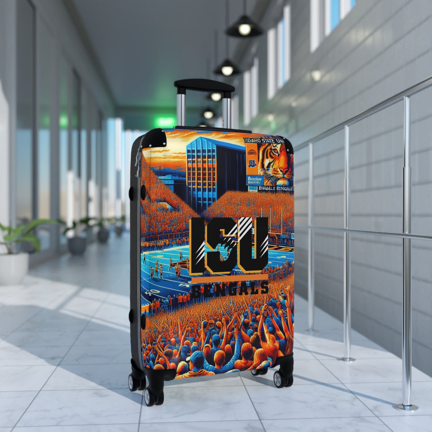 Idaho State University Bengals College Team Luggage Bag Rolling Suitcase Spinner