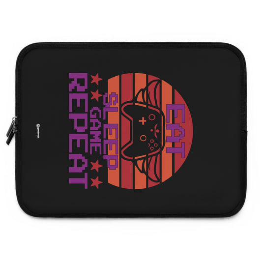 Eat Sleep Game Repeat 4 Gamer Gaming Lightweight Smooth Neoprene Laptop Sleeve