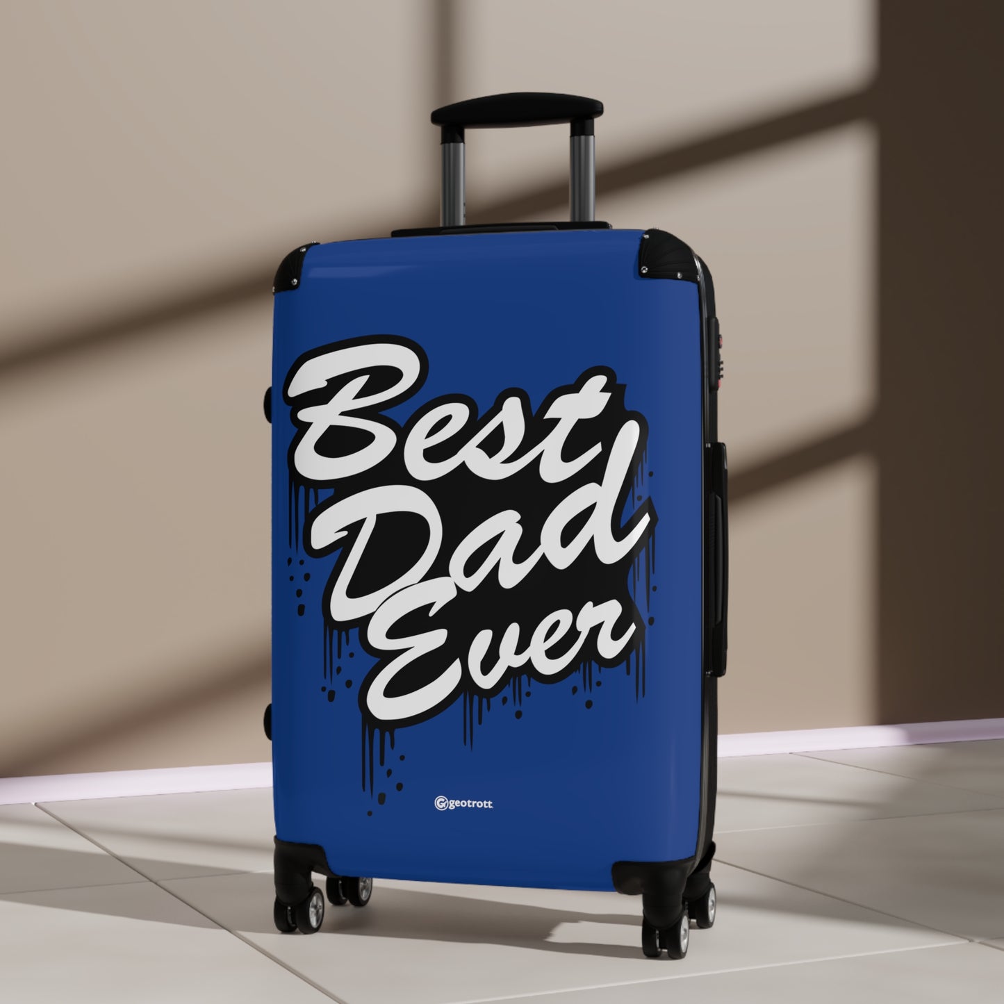 Best Dad Ever Blue Emotive Inspirational Fathers Day Luggage Bag Rolling Suitcase Spinner