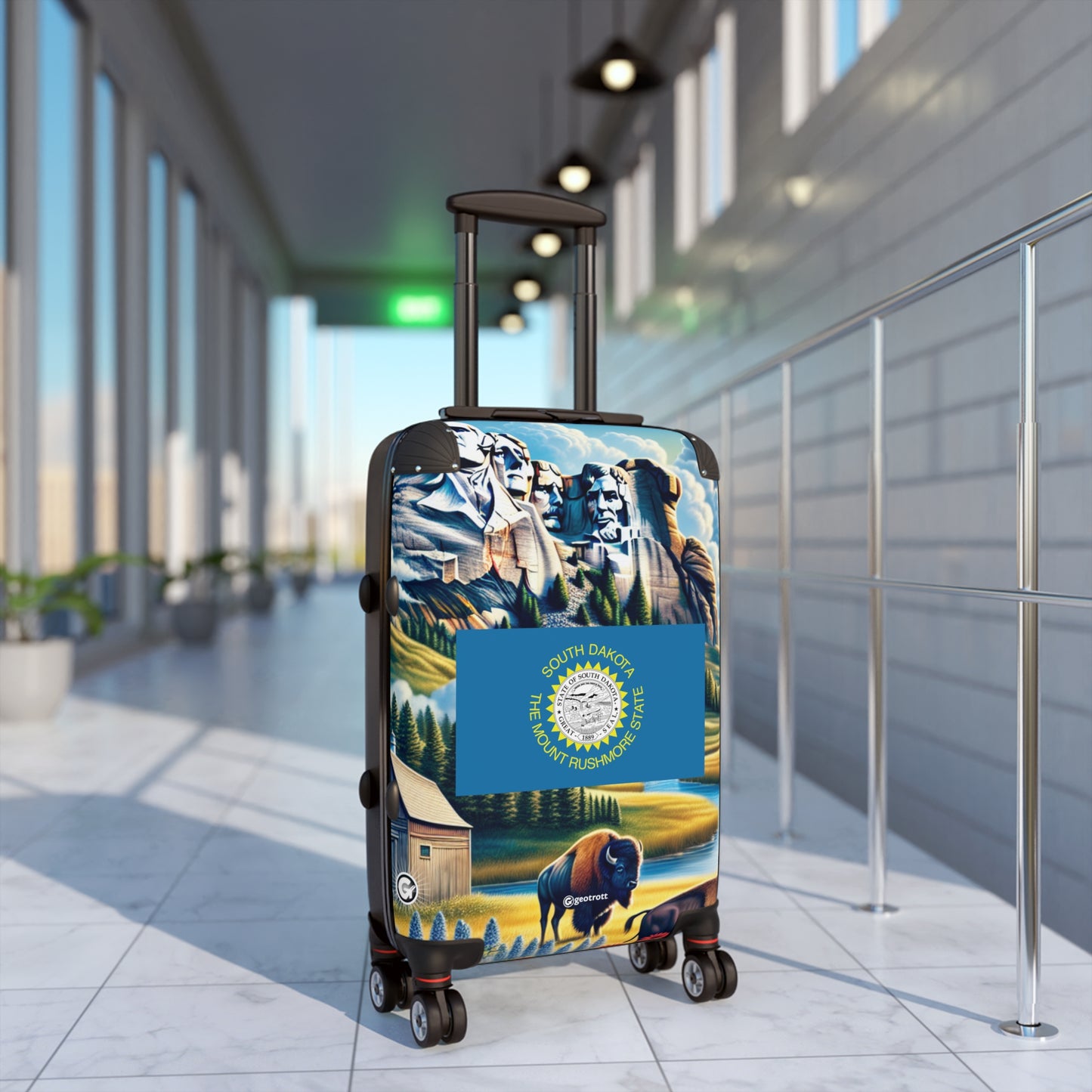 South Dakota Usa State Flags Luggage Bag Rolling Suitcase Spinner
