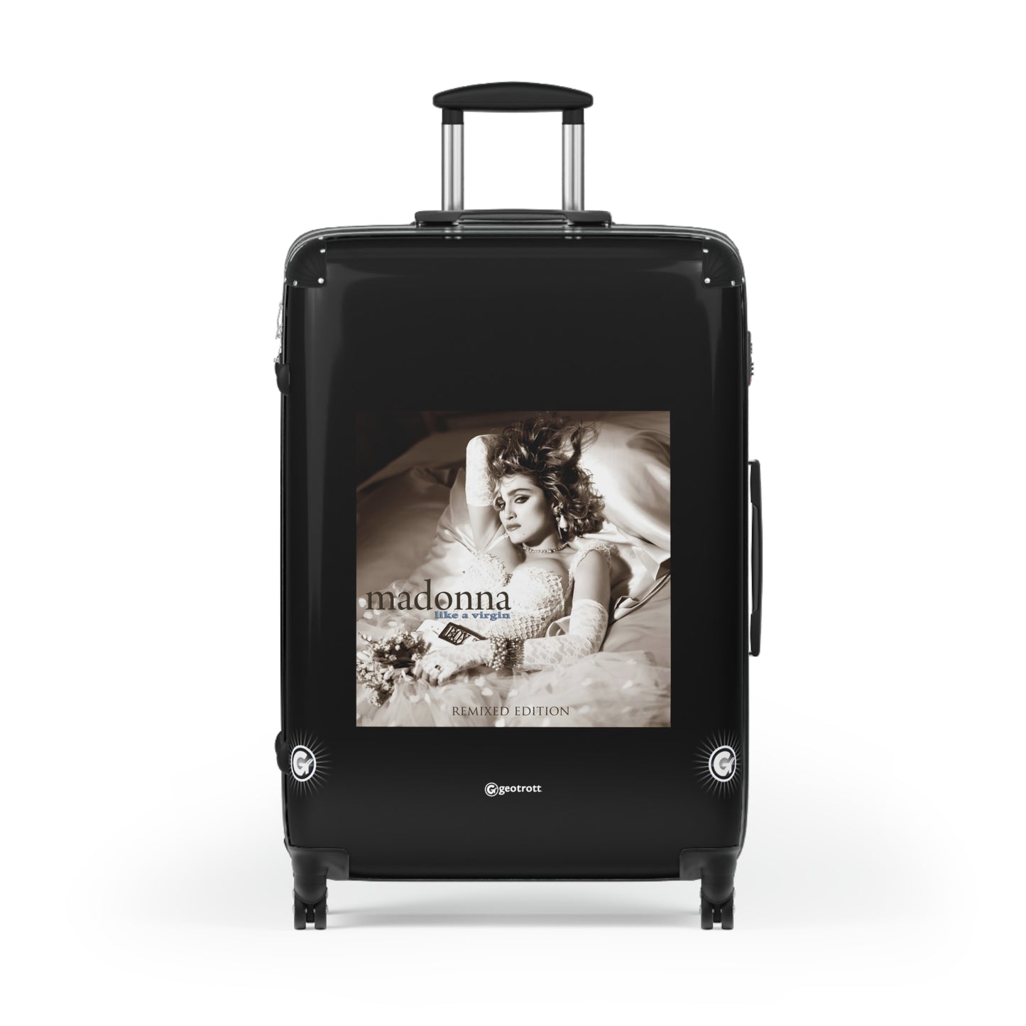 Madonna Like A Virgin Eighties Music Album Luggage Bag Rolling Suitcase Spinner