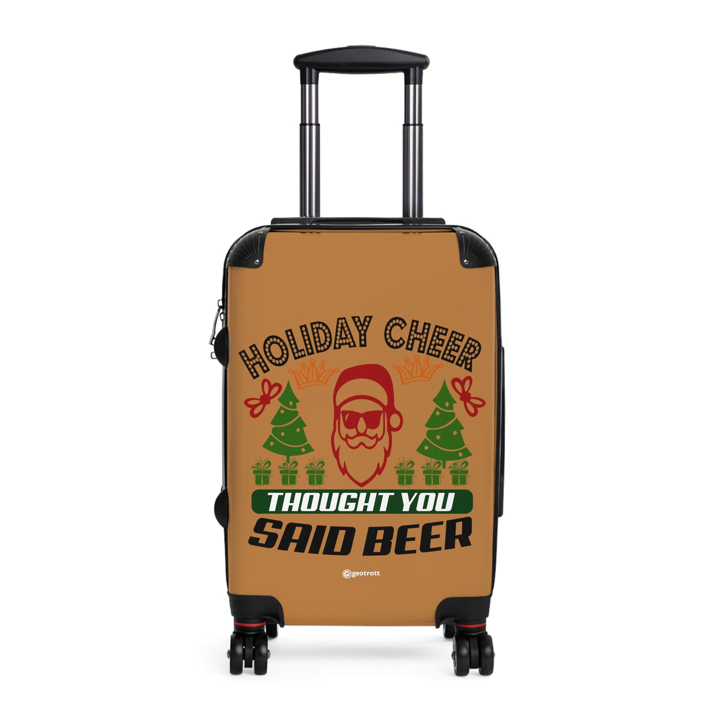 Holiday Cheer Thought You Said Beer Christmas Season Santa Claus Luggage Bag Rolling Suitcase Spinner