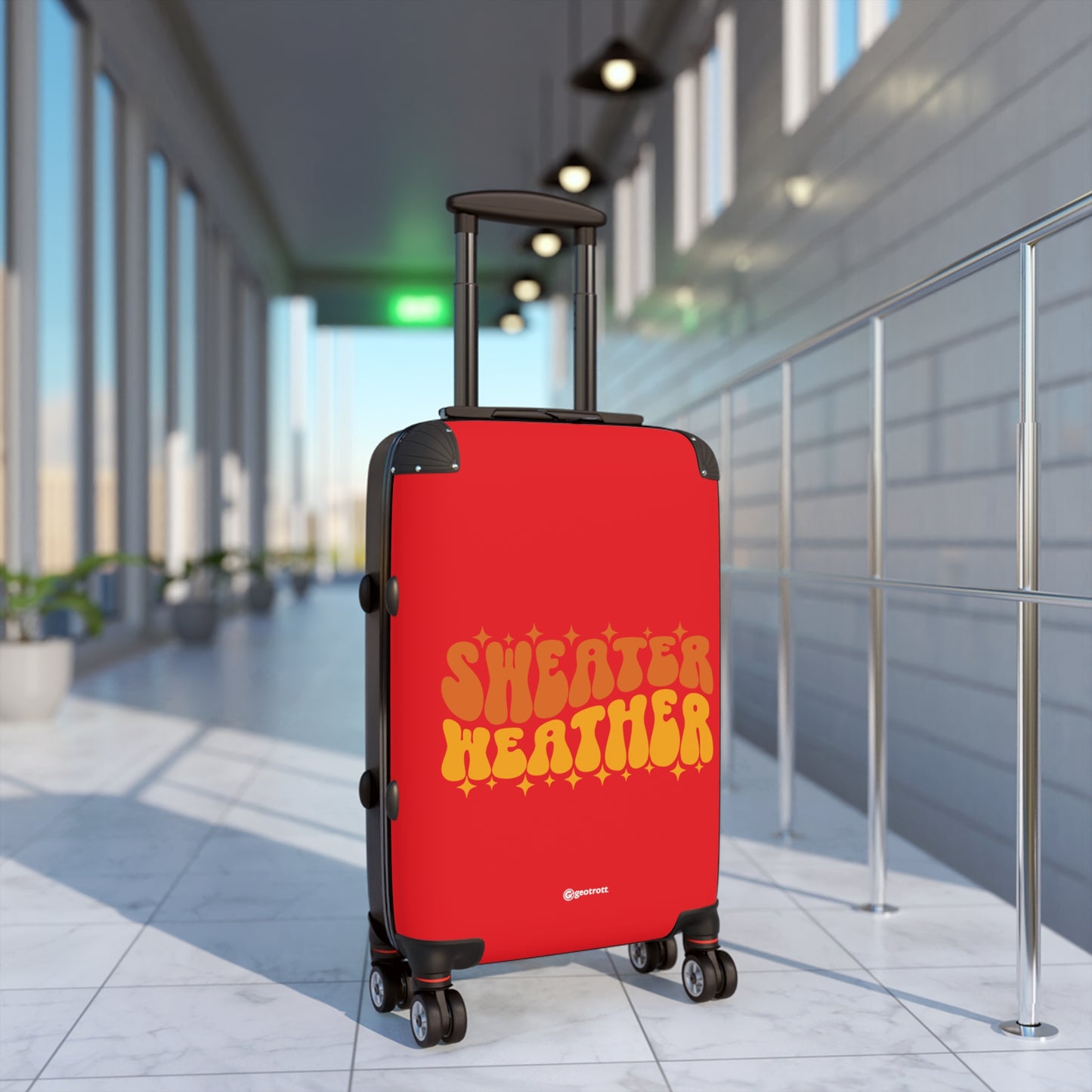 Fall Season Sweater Weather Red Luggage Bag Rolling Suitcase Spinner