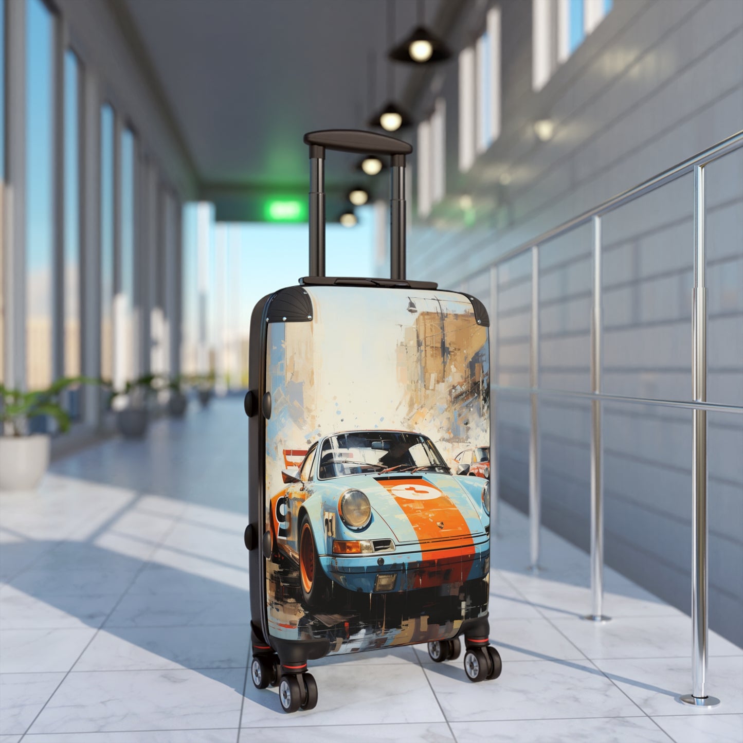 Urban Velocity: Gulf Porsche 911, Cityscape Racing Art