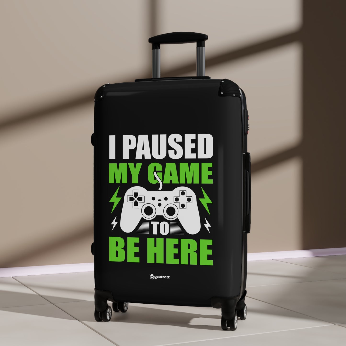 I Paused my Game to be Here 2 Gamer Gaming Suitcase-Bags-Geotrott
