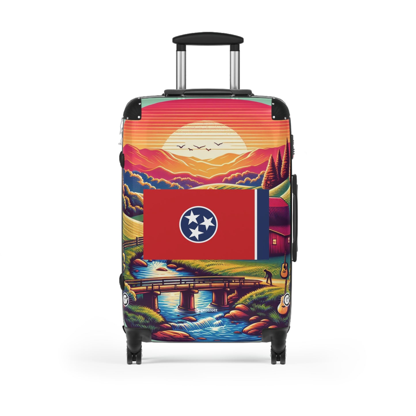 Tennessee Usa State Flags Luggage Bag Rolling Suitcase Spinner