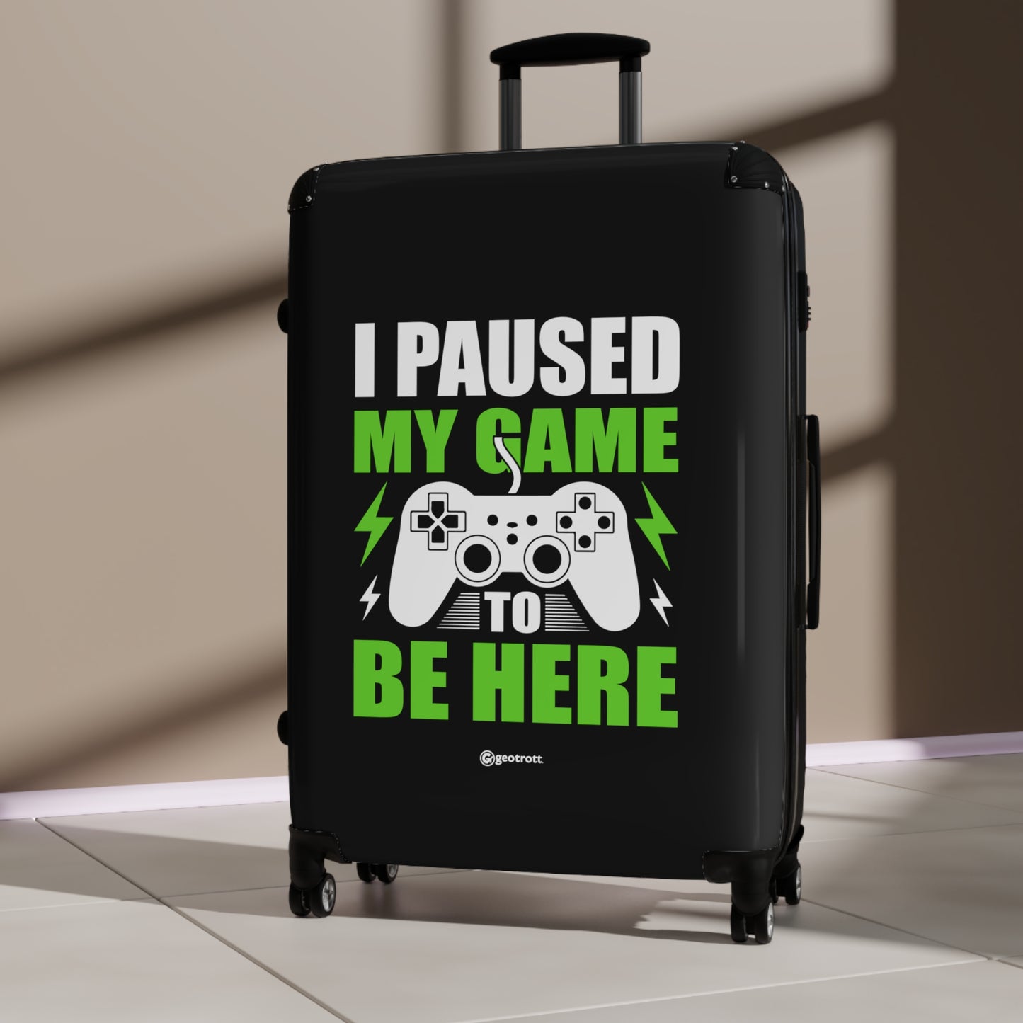 I Paused my Game to be Here 2 Gamer Gaming Suitcase-Bags-Geotrott