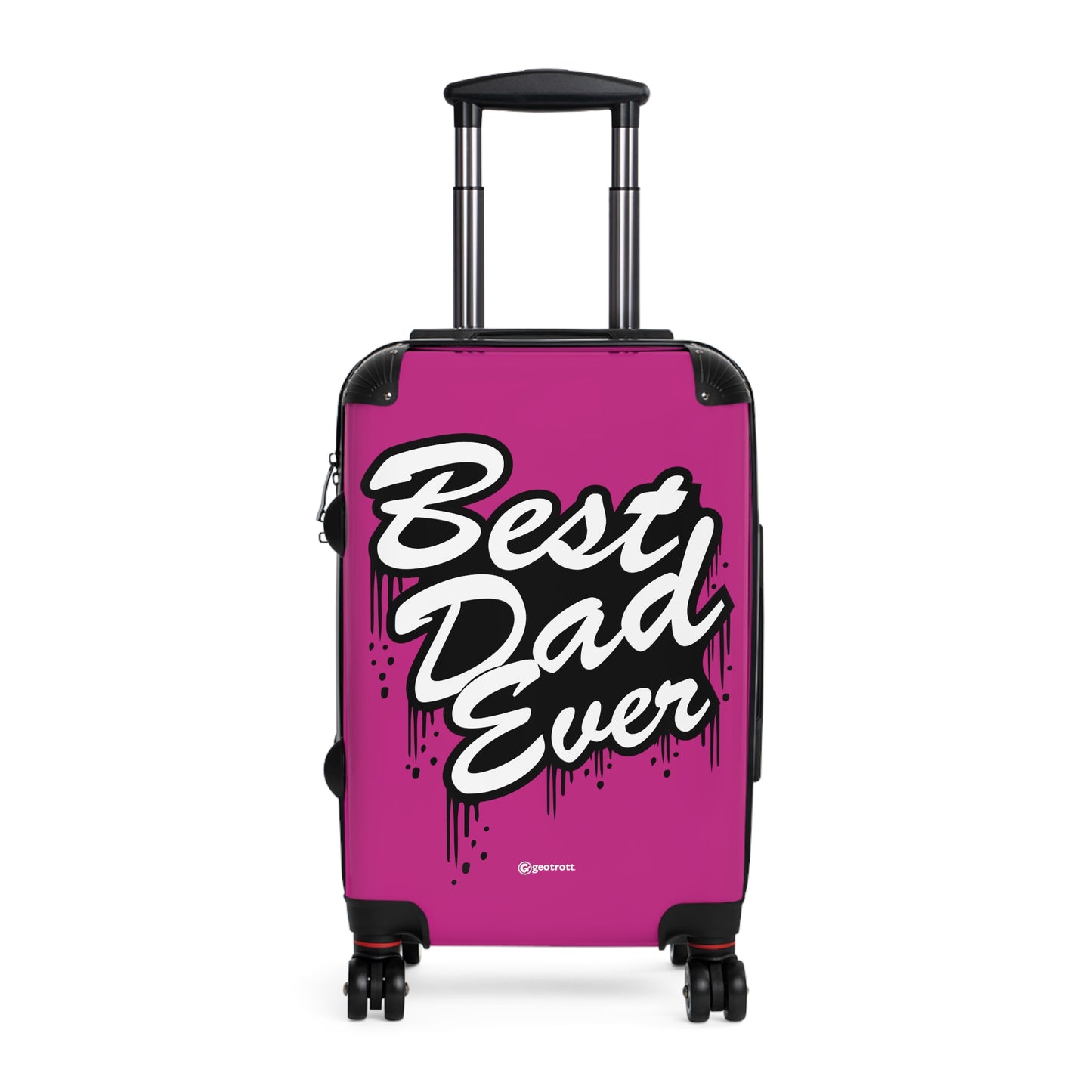 Best Dad Ever Pink Emotive Inspirational Fathers Day Luggage Bag Rolling Suitcase Spinner