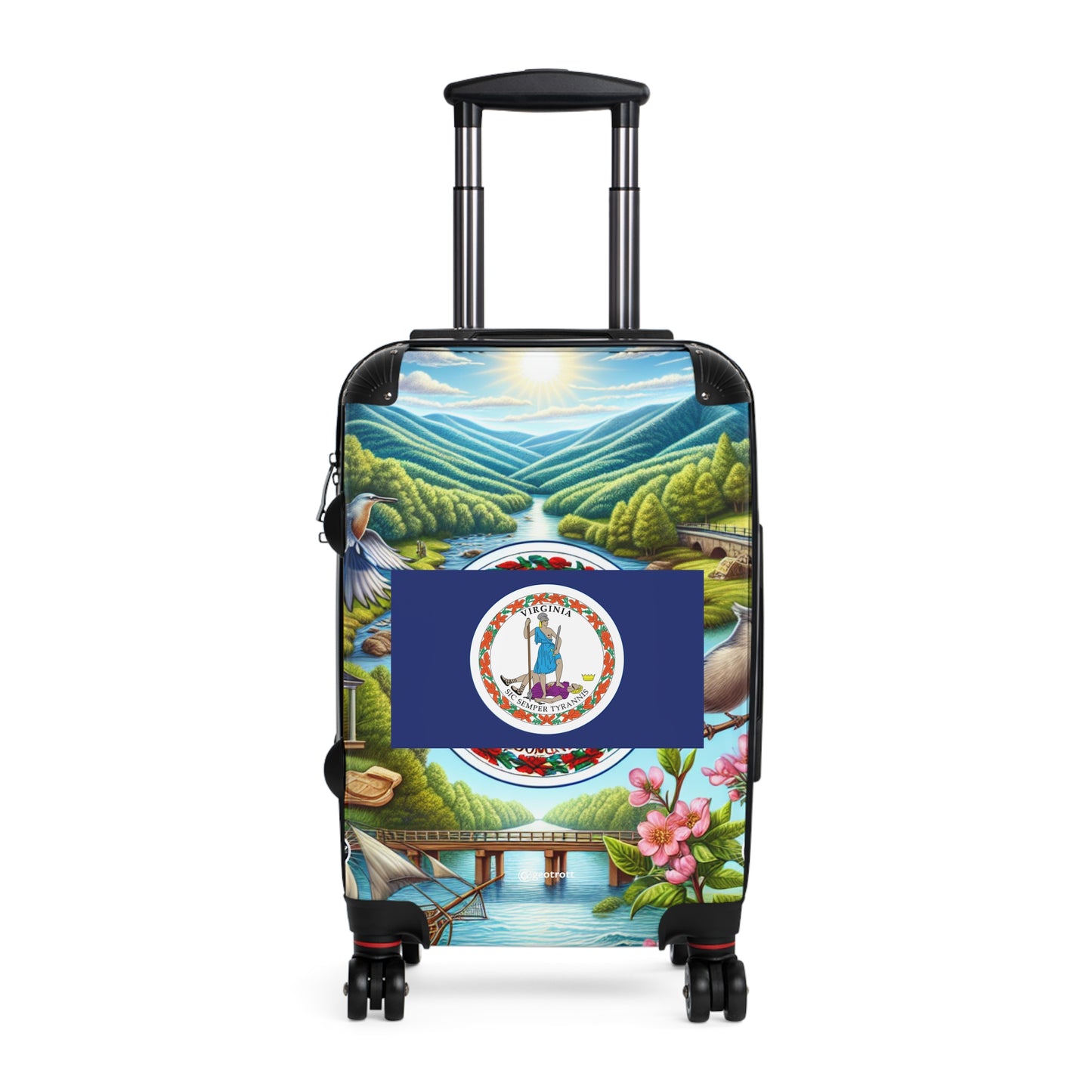 Virginia Usa State Flags Luggage Bag Rolling Suitcase Spinner