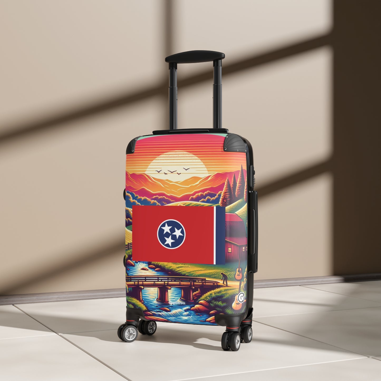 Tennessee Usa State Flags Luggage Bag Rolling Suitcase Spinner