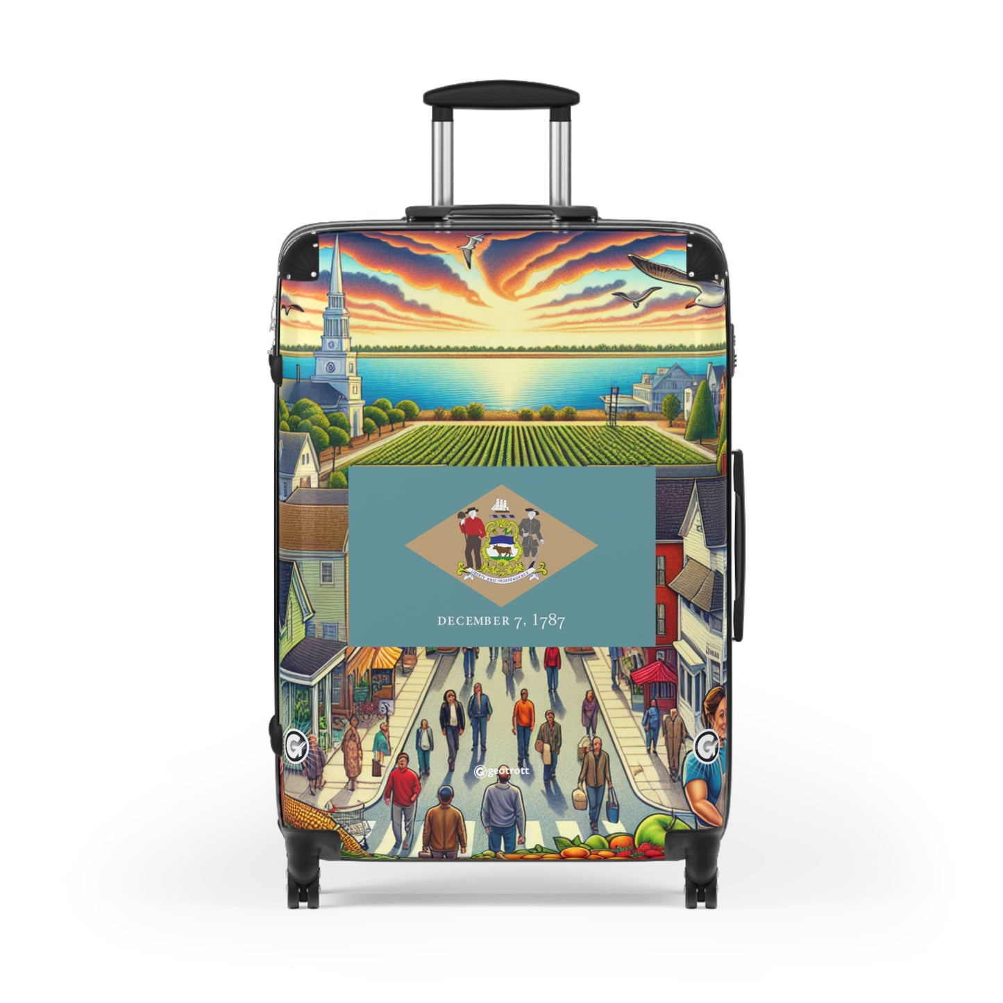 Delaware Usa State Flags Luggage Bag Rolling Suitcase Spinner