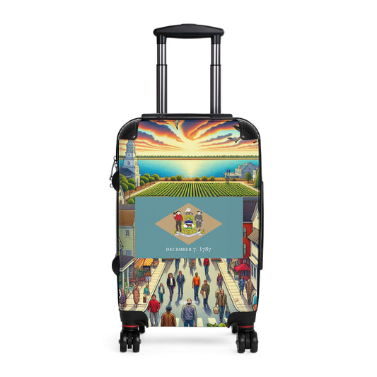 Delaware Usa State Flags Luggage Bag Rolling Suitcase Spinner