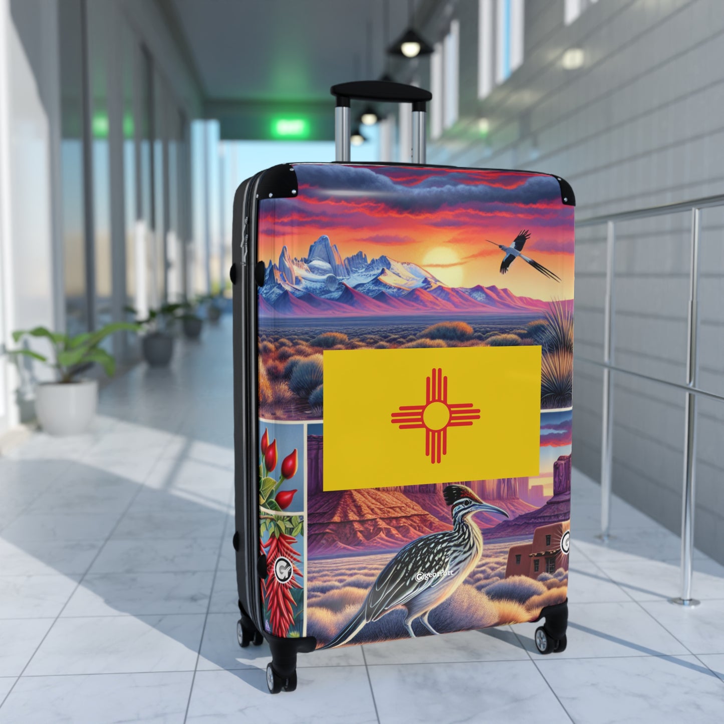 New Mexico Usa State Flags Luggage Bag Rolling Suitcase Spinner