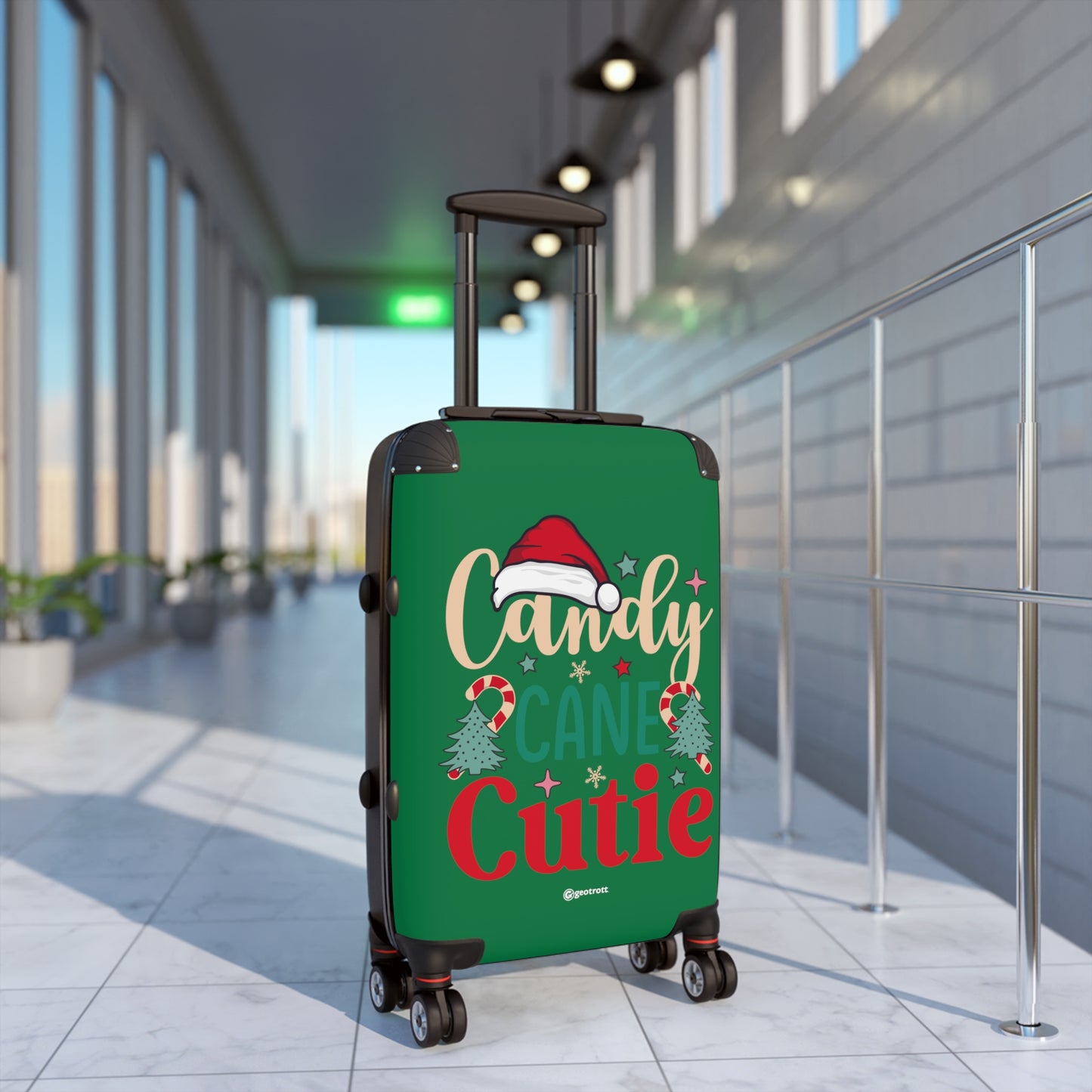 Candy Cane Cutie Christmas Season Luggage Bag Rolling Suitcase Spinner