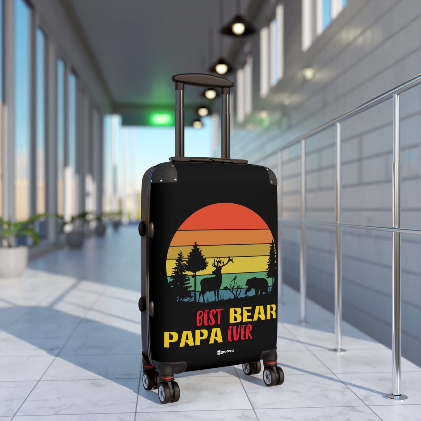 Best Papa Bear Ever Emotive Inspirational Fathers Day Luggage Bag Rolling Suitcase Spinner