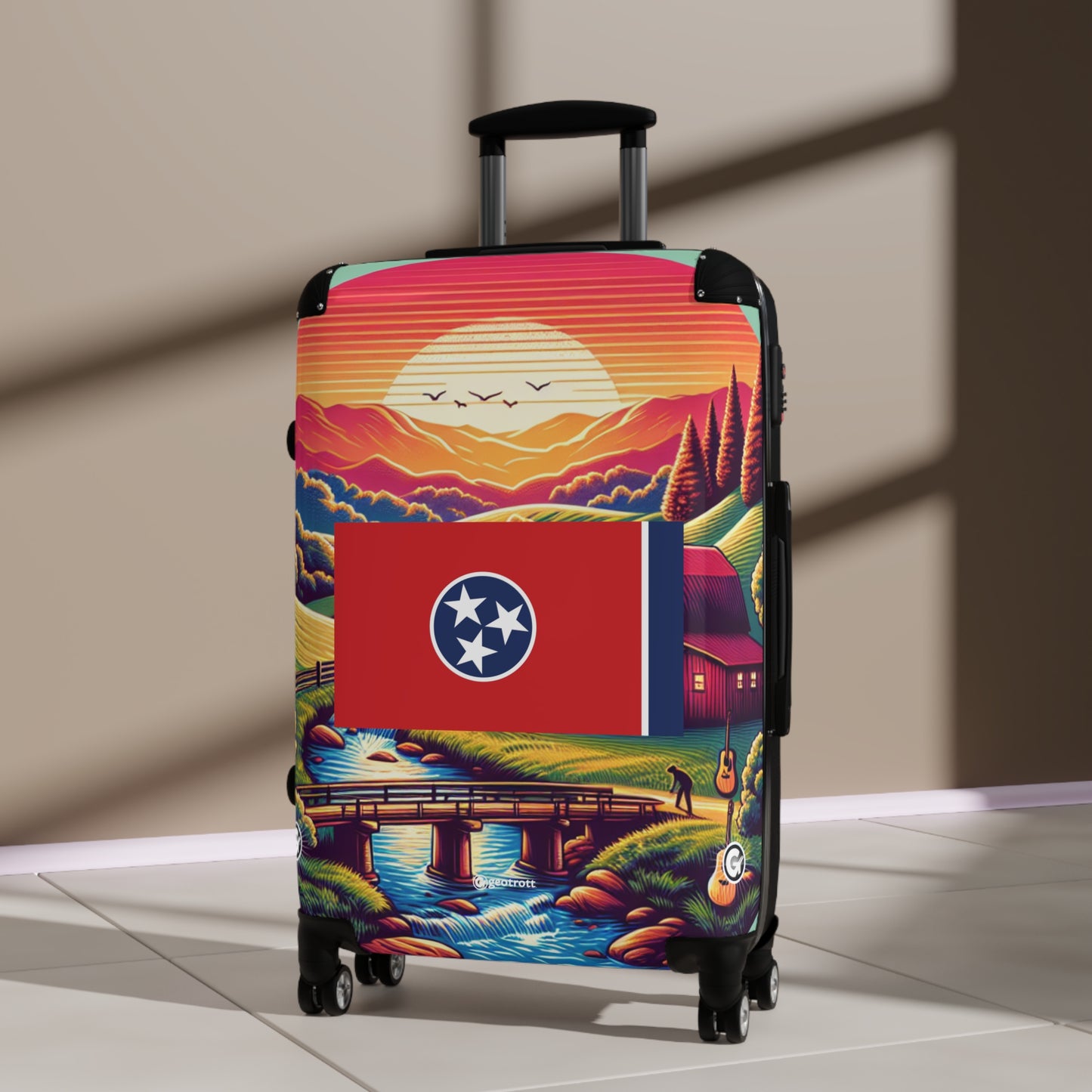 Tennessee Usa State Flags Luggage Bag Rolling Suitcase Spinner