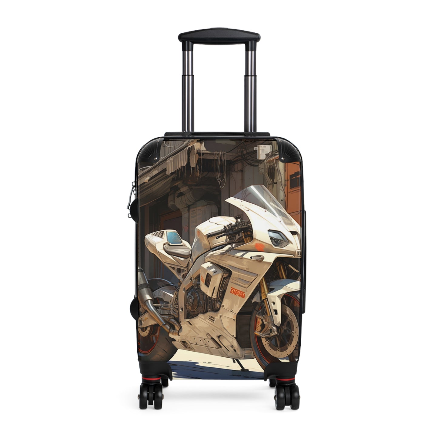 Urban Sentinel: Futuristic Motorcycle In Dystopian City, Cyberpunk Realism Artwork
