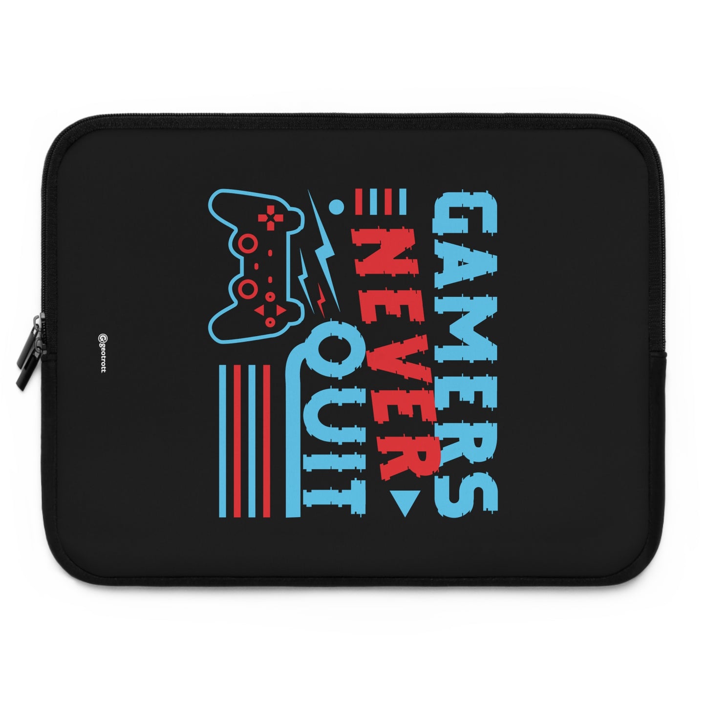 Gamers Never Quit Gamer Gaming Lightweight Smooth Neoprene Laptop Sleeve