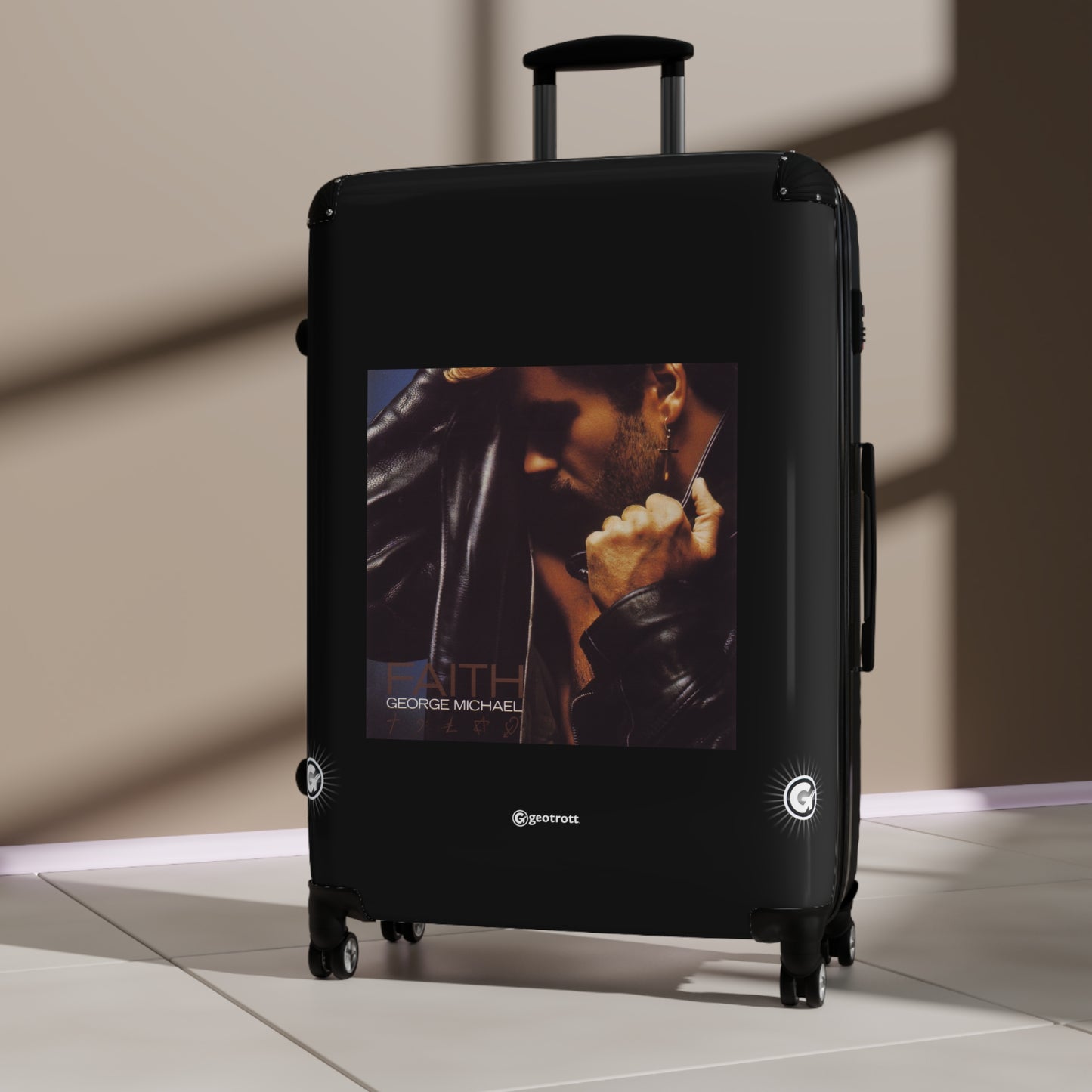 George Michael Faith Eighties Music Album Luggage Bag Rolling Suitcase Spinner