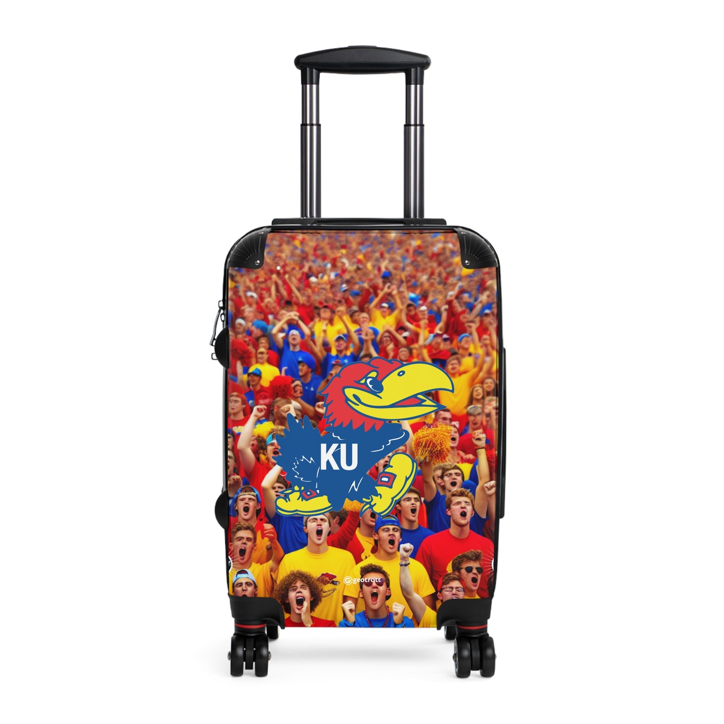 Kansas University Jayhawks College Team Luggage Bag Rolling Suitcase Spinner