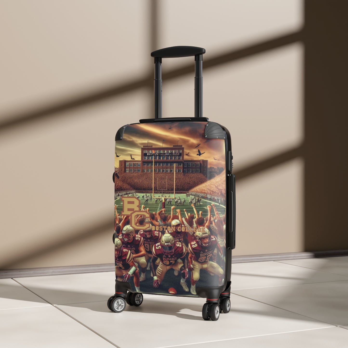 Boston College Eagles Football Team Luggage Bag Rolling Suitcase Spinner