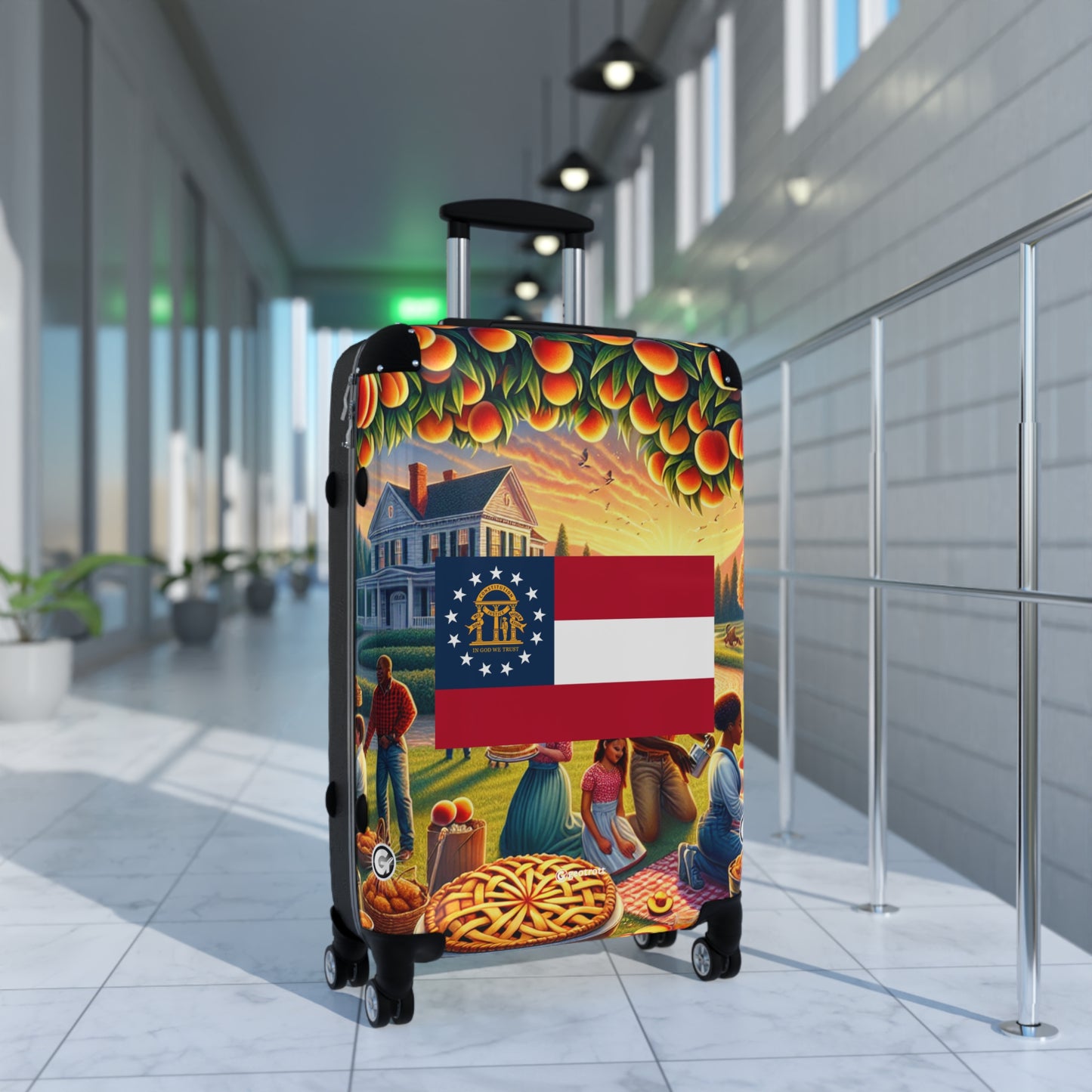 Georgia Usa State Flags Luggage Bag Rolling Suitcase Spinner