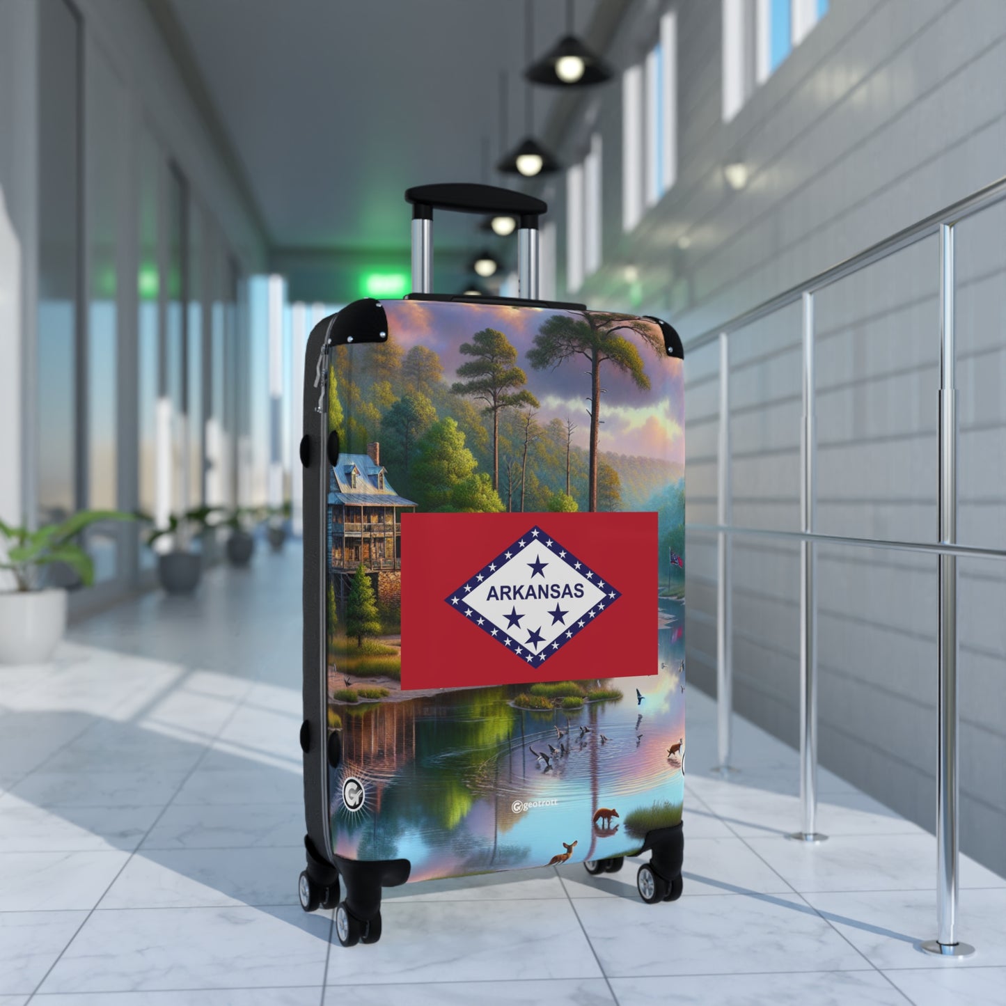 Arkansas Usa State Flags Luggage Bag Rolling Suitcase Spinner